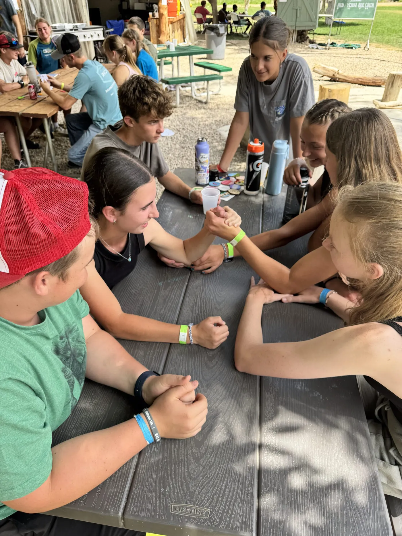 Campers playing a game